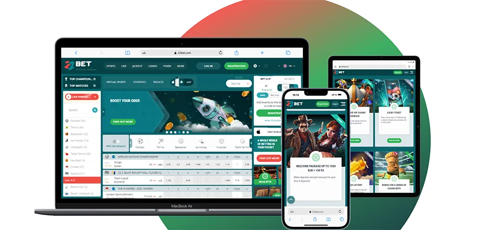 22Bet Sportsbook South Africa Review 2025 Banner