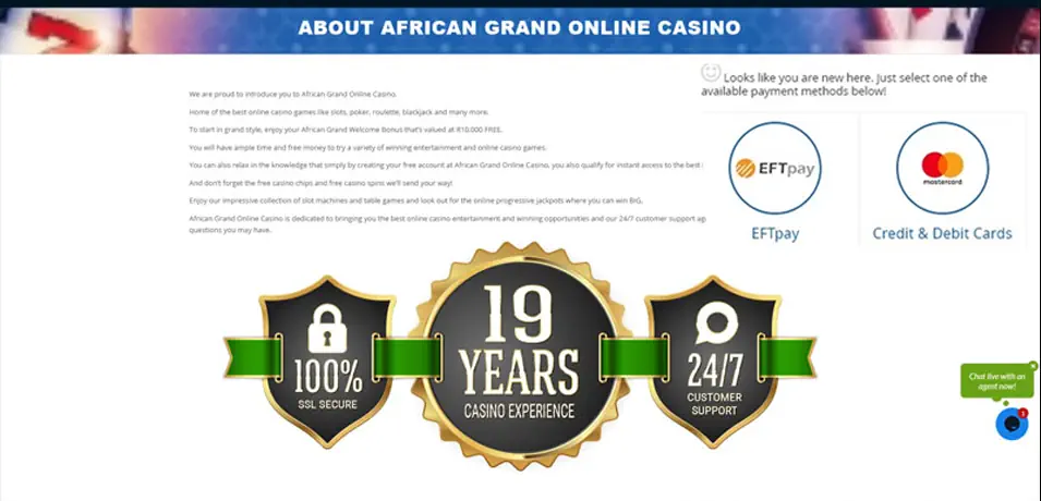Banking Africa Grand Casino Screenshot