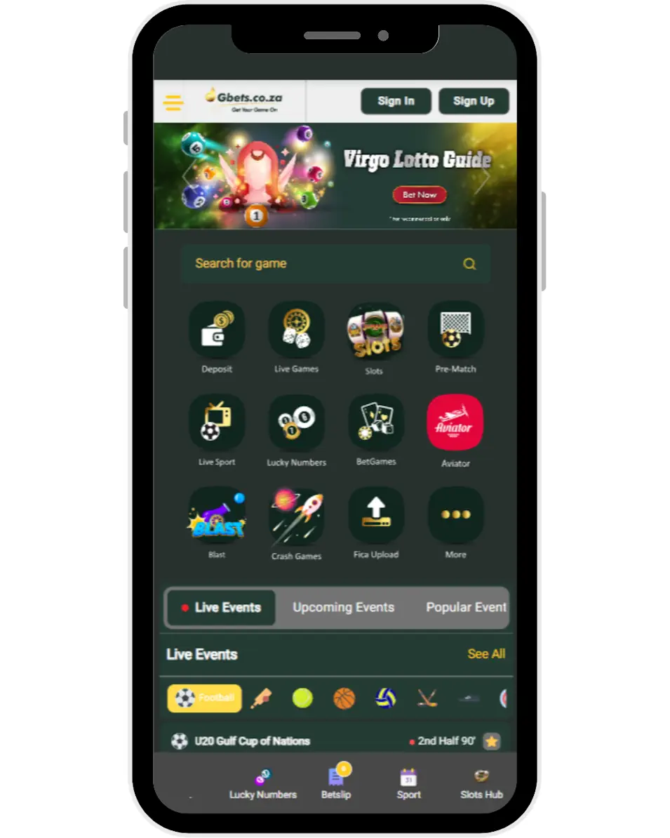 App Gbets – Best for live betting features Screenshot