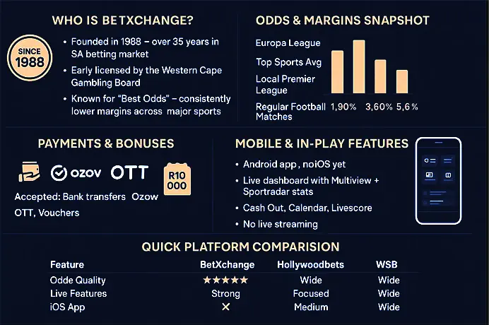 BetXchange Casino vs Other Betting Sites in SA Infographic