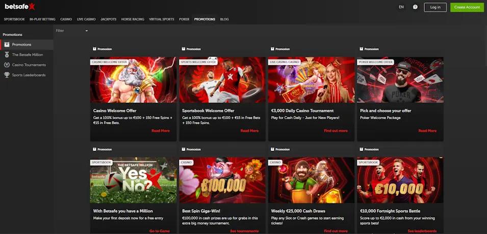 Betsafe Sportsbook Bonuses & Promotions in SA Screenshot