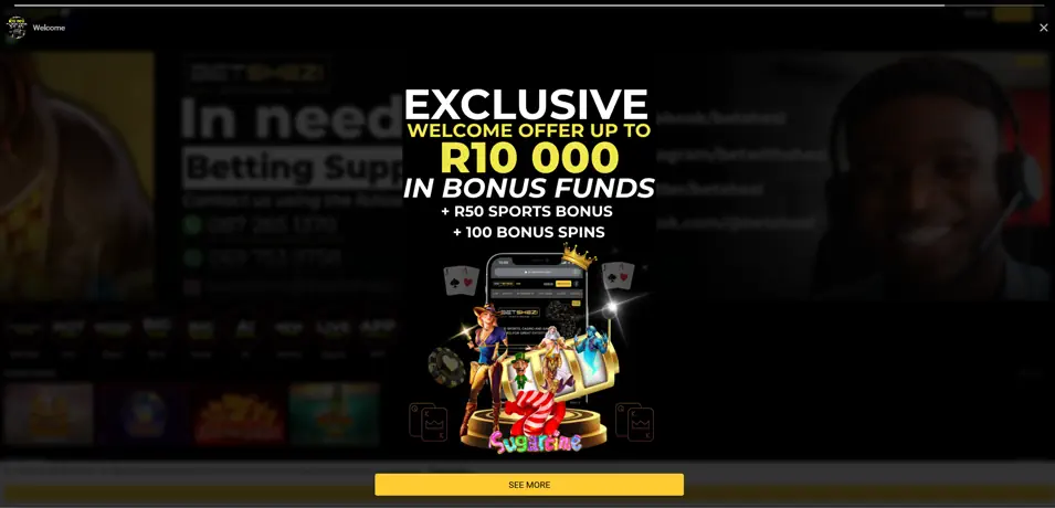 Betshezi Casino Bonus and Promotions Screenshot