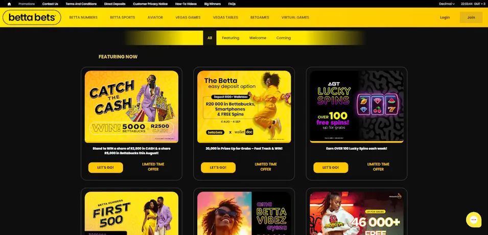 Bettabets Sportsbook Bonuses & Promotions in SA Screenshot
