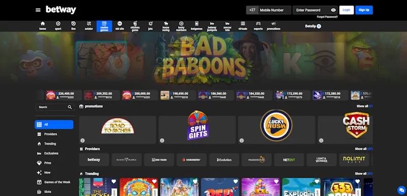 Betway Casino screenshot