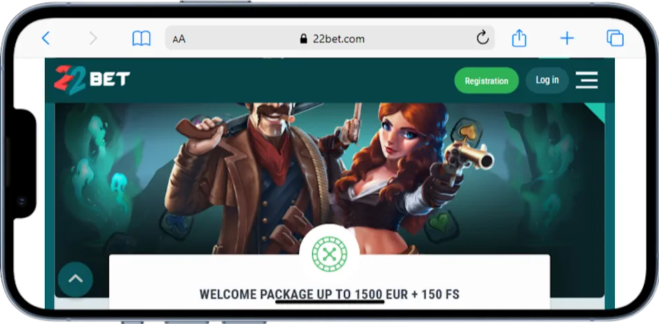 22bet Casino Bonuses Mobile Screenshot