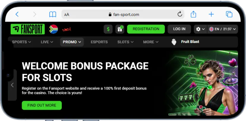 FanSport Casino Welcome bonus Mobile Screenshot