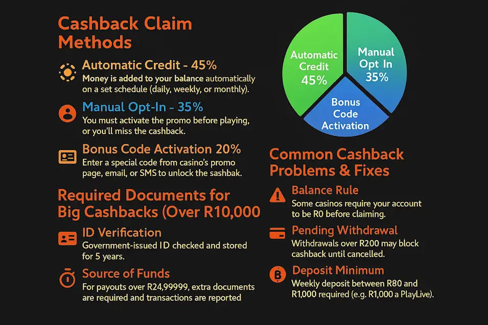 How to Claim Your Online Casino Cashback Bonus Infographic