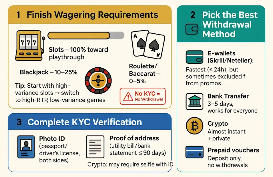 General Casino Cashing Out Winnings from Sign Up Bonuses in SA Infographic