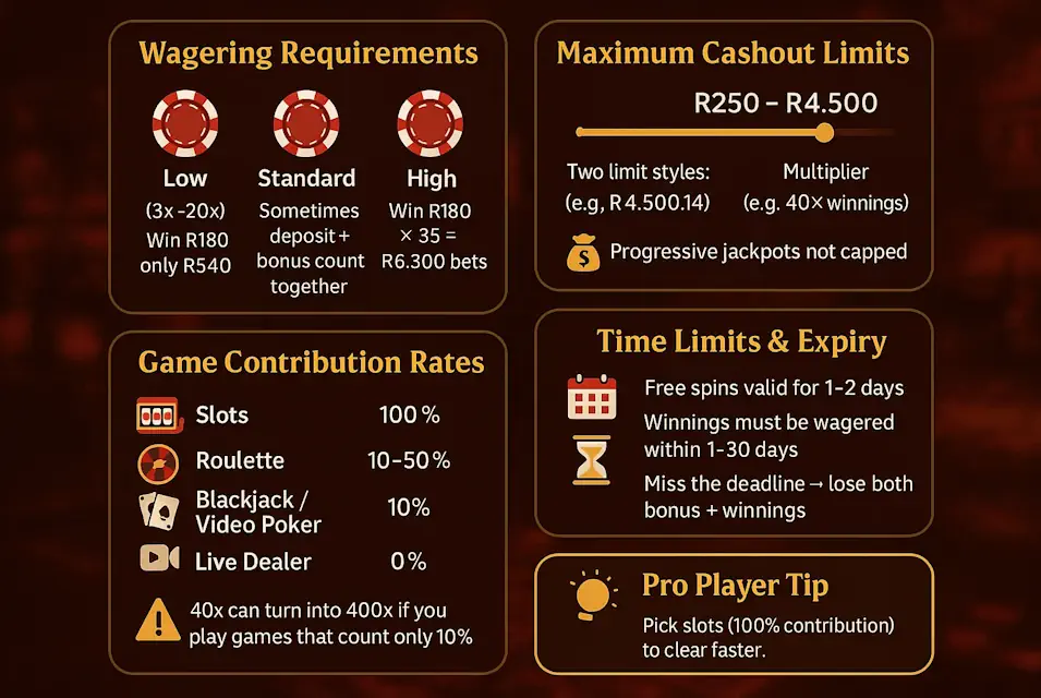 Free Spin Casino Terms and Conditions Infographic