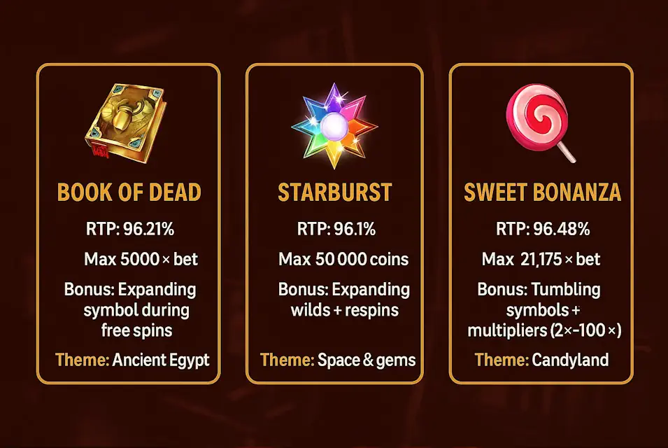 Popular Slot Games Available with 25 Free Spins Offers Infographic