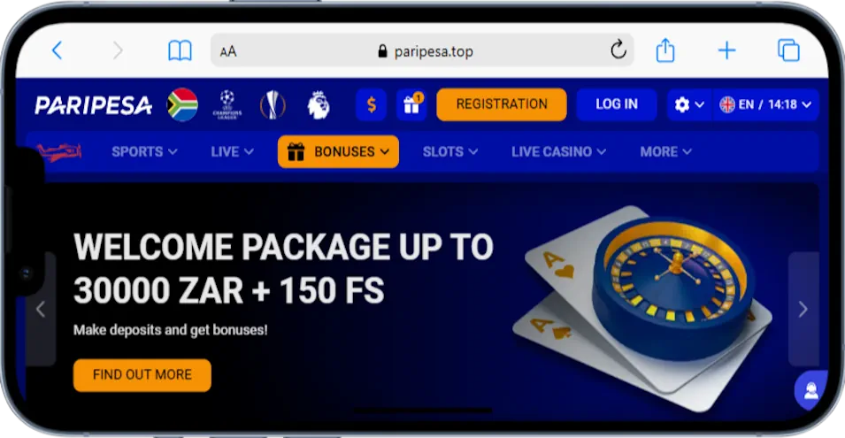 Paripesa Casino Bonuses Mobile Screenshot