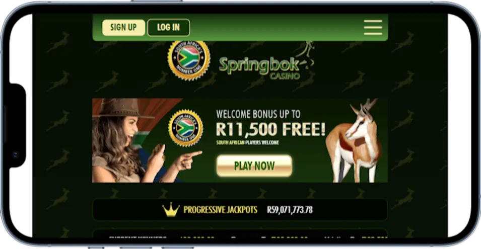 Springbok Casino Bonuses Mobile Screenshot