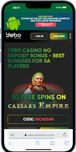 Yebo Casino Free spins offer breakdown Mobile Screenshot