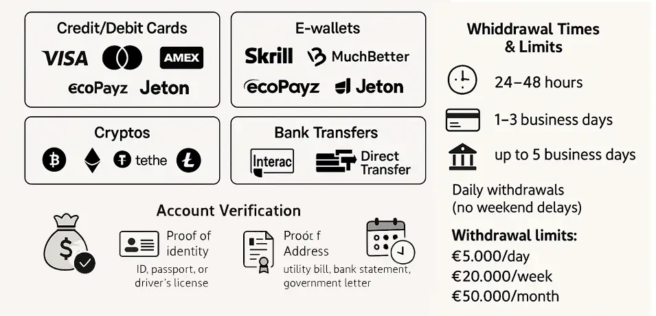 Casinodays Banking and Withdrawal Process Screenshot