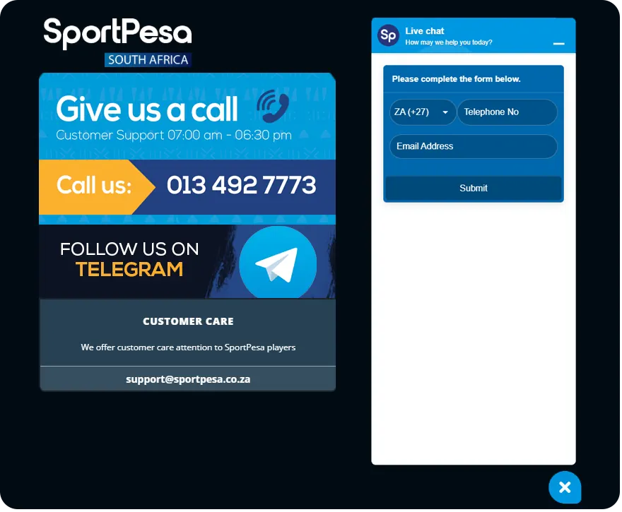 SportPesa Casinos Support Banner