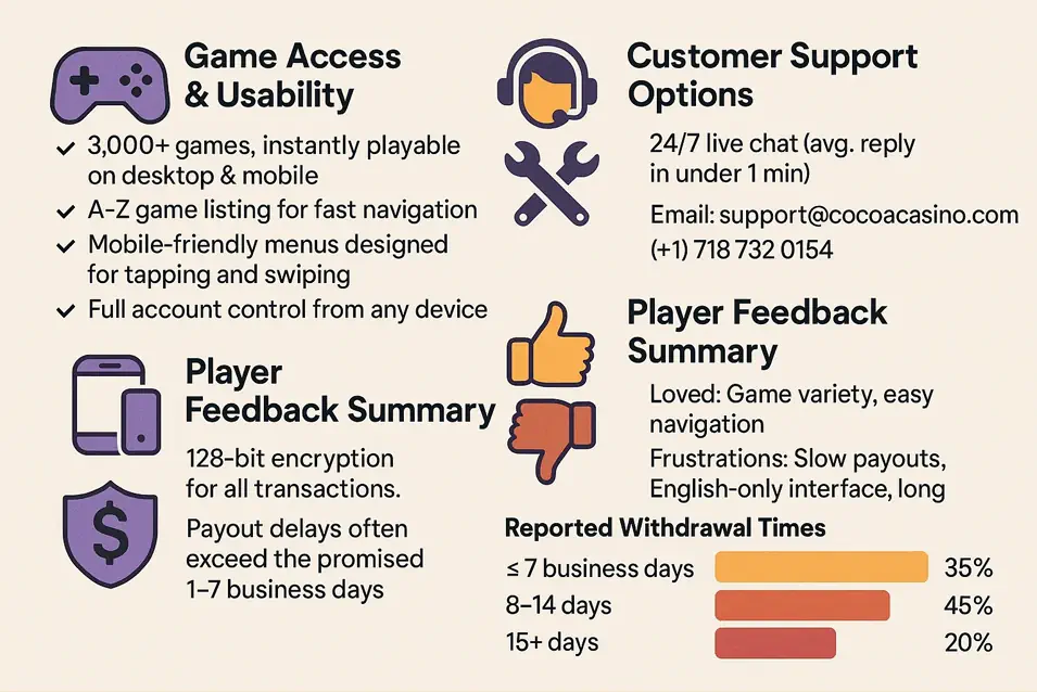 Cocoa Casino Real Player Experience Infographic