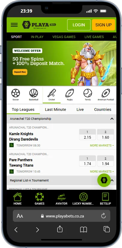 PlayaBets Cricket Mobile Screenshot