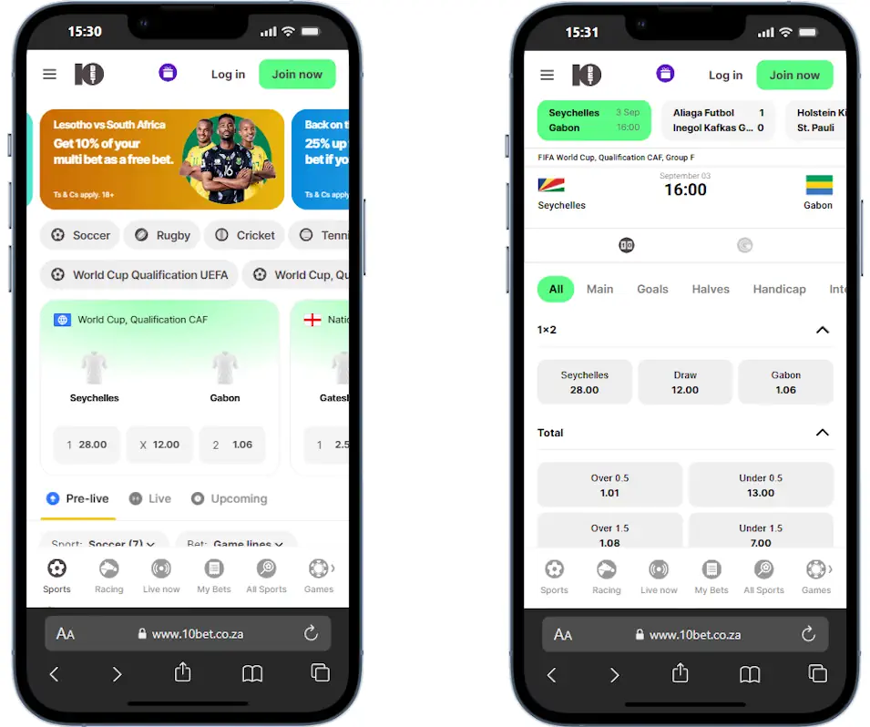 10bet Mobile Screenshot