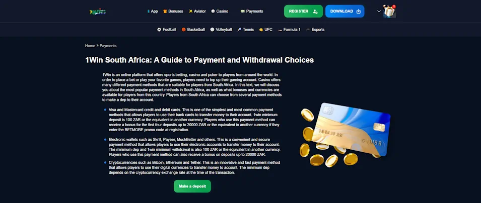 1win Payment Screenshot