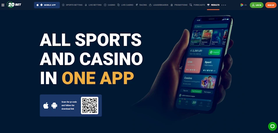 20Bet Mobile app Screenshot