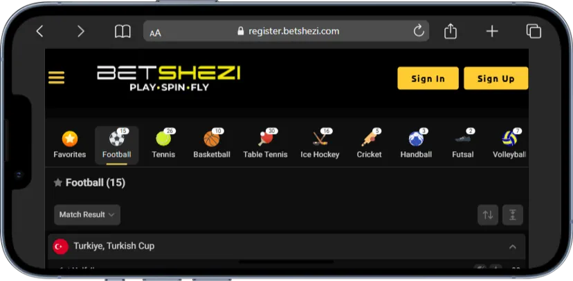 Betshezi Mobile Screenshot