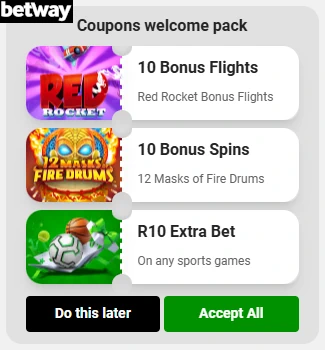 Betway Welcome Pack Screenshot