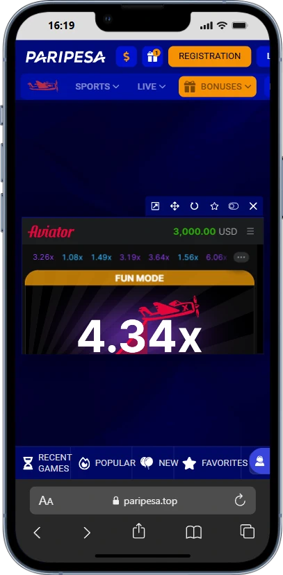 Paripesa Webpage Mobile Screenshot