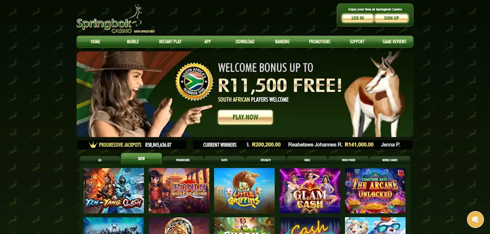 Springbok Casino: R11,500 welcome package Screenshot