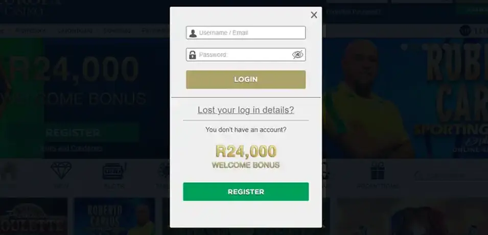 Europa Casino Login Process and Account Verification Screenshot