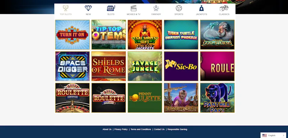 Europa Game Selection and Software Screenshot