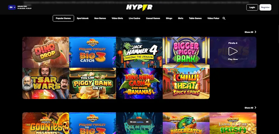 Hyper Casino Comprehensive Gaming Analysis Screenshot
