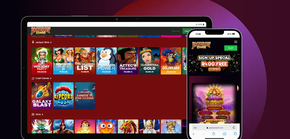 Jackpot Cash Casino Mobile Gaming Experience Banner