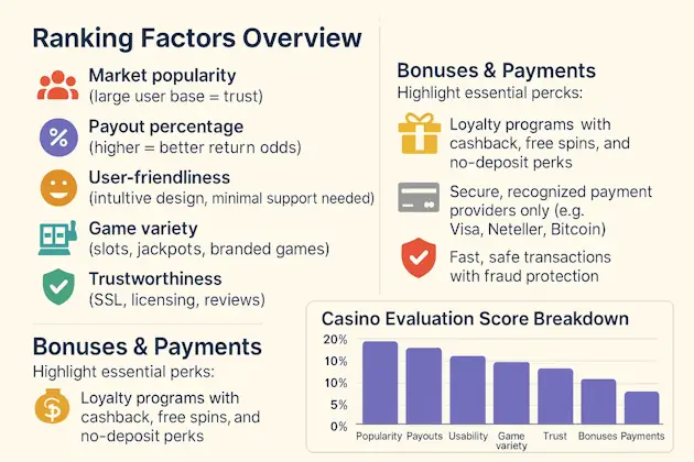 List Casino How We Made This List of Top Online Casinos Infographic