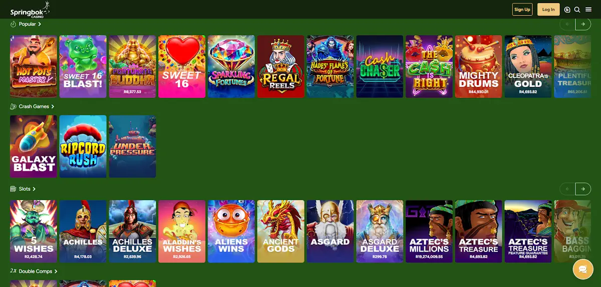 Springbok Maestro Casino Screenshot