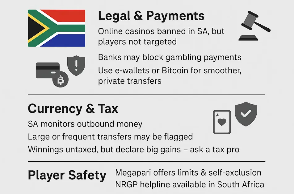 Megapari Casino Local Considerations for South African Players Infographic