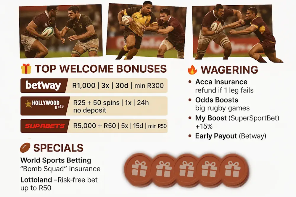 Rugby Betting Bonuses & Promotions Infographic