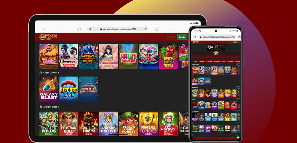 Silver Sands Casino Mobile Gaming Experience Banner