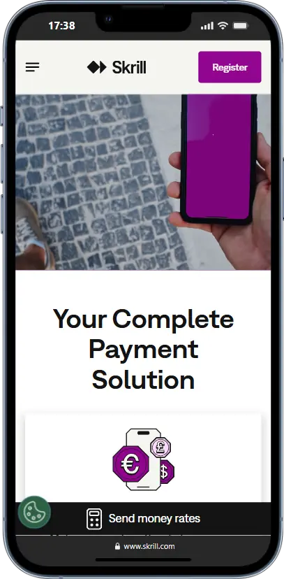Skrill Homepage Screenshot