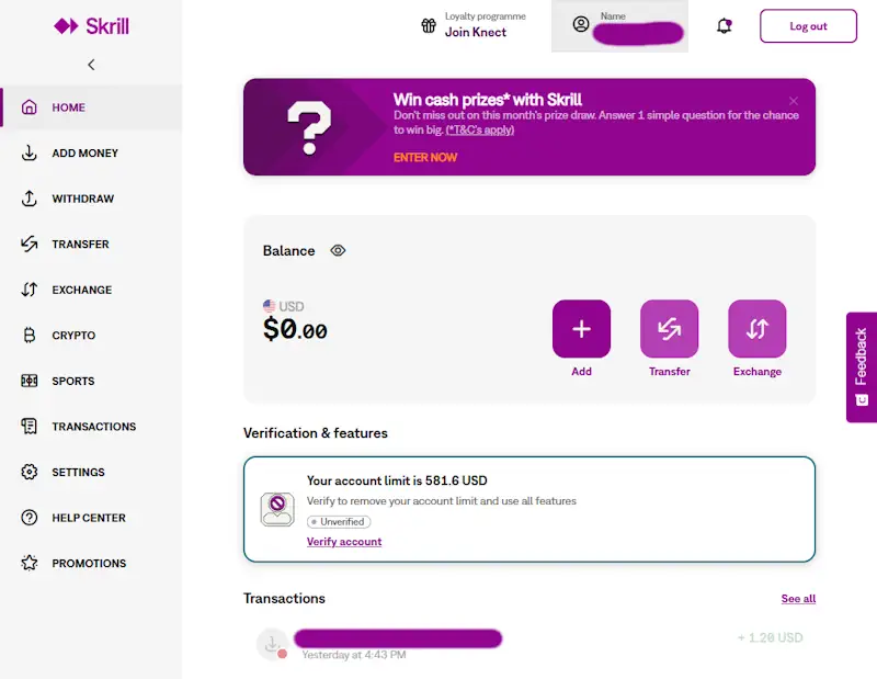 Skrill Web Page Banner