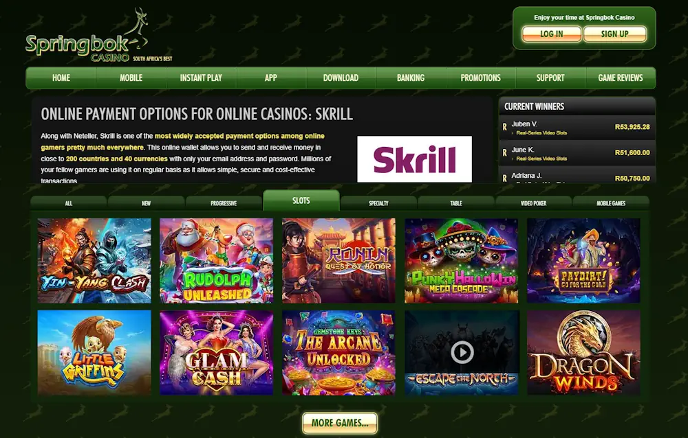 Springbok Skrill And Games Screenshot