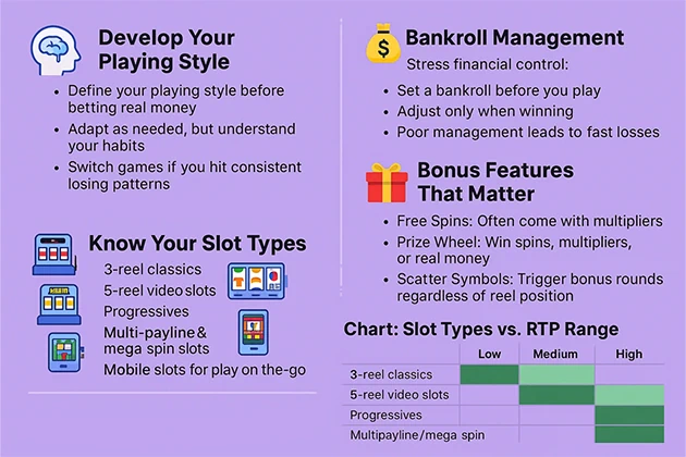 Slots Strategies in Casino Infographic