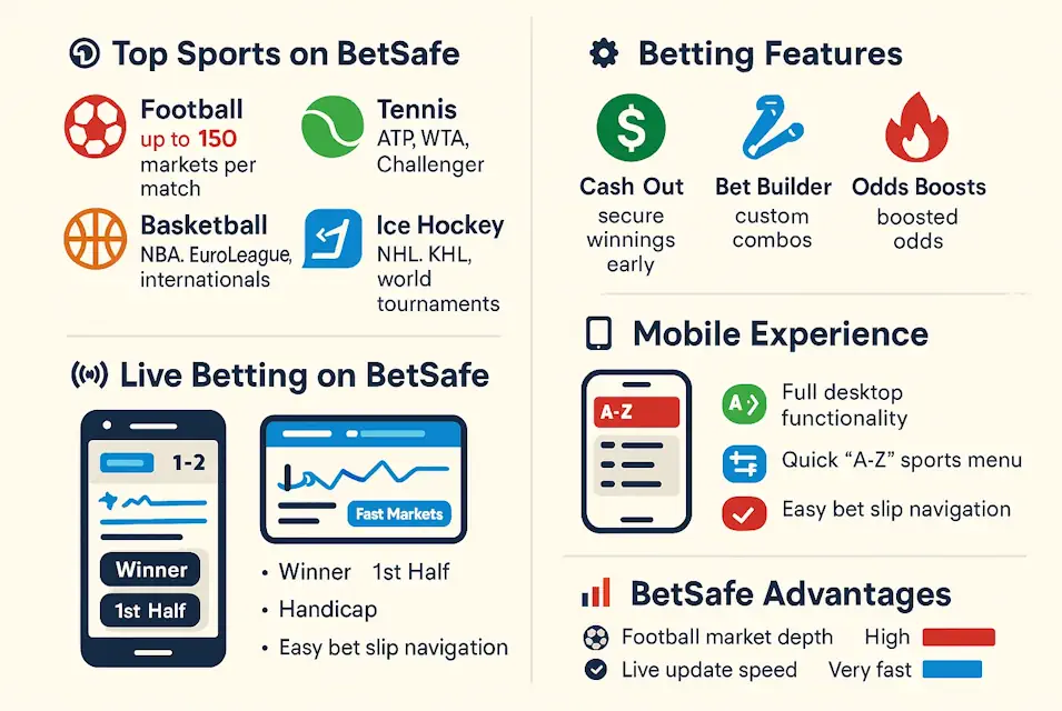 Betsafe Sportsbook Sports Market Analysis Infographic