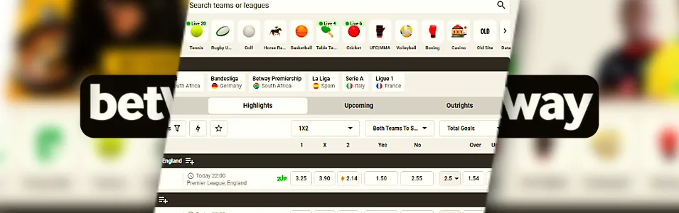 Betway Sportsbook Sports Odds Banner