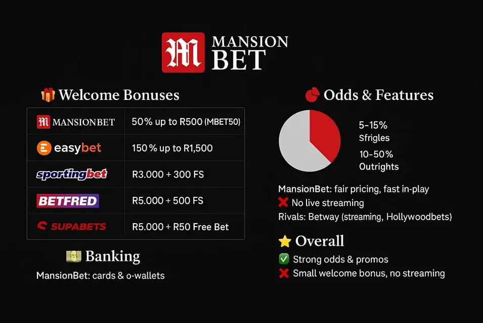 MansionBet vs Other Betting Sites in SA Infographic