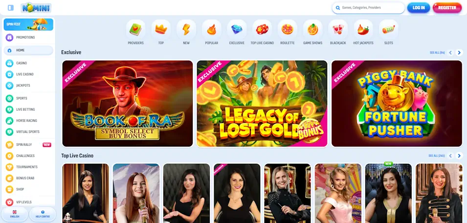 Nomini Sportsbook Nomini Game Library Screenshot