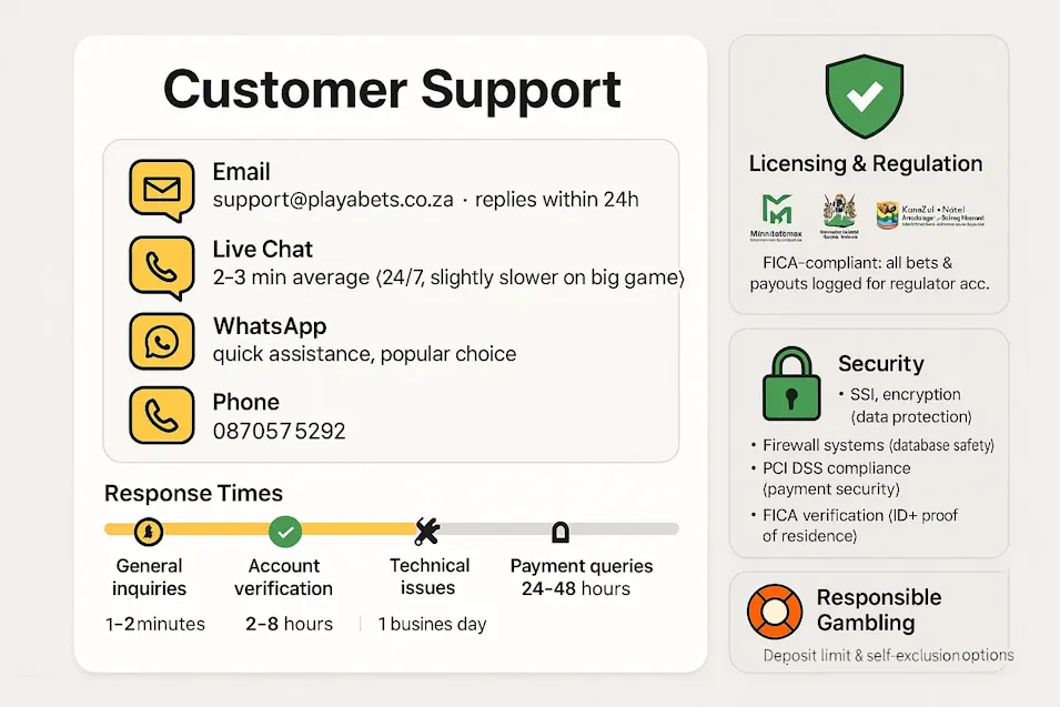 PlayaBets Platform Security and Support Infographic