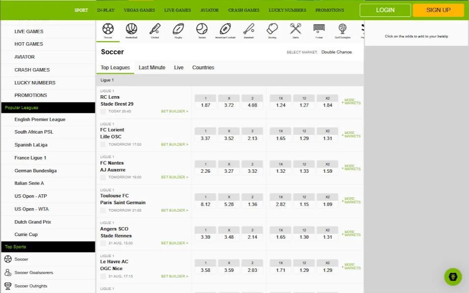 PlayaBets Sportsbook Sports Betting Markets Screenshot