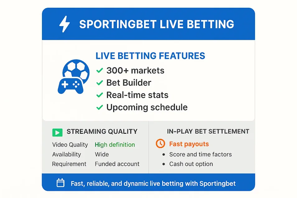 Sportingbet Sportsbook Live Betting Capabilities Infographic
