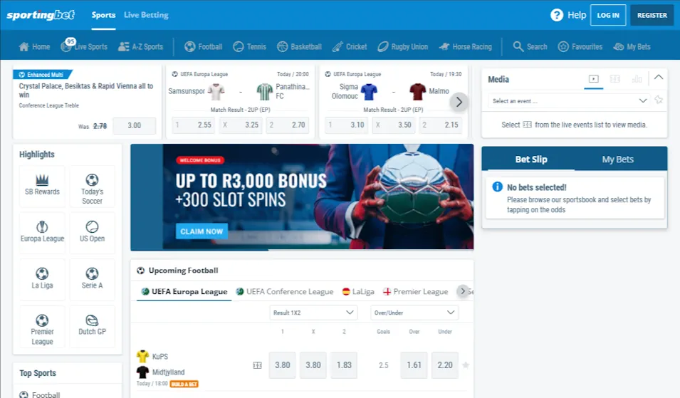 Sportingbet Sportsbook Platform Review Screenshot