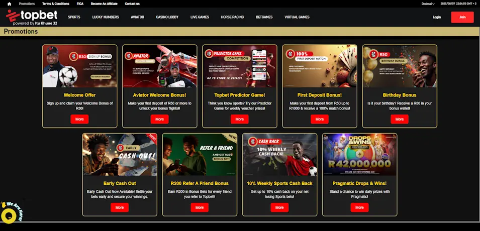 TopBet Sportsbook Bonuses & Promotions Screenshot